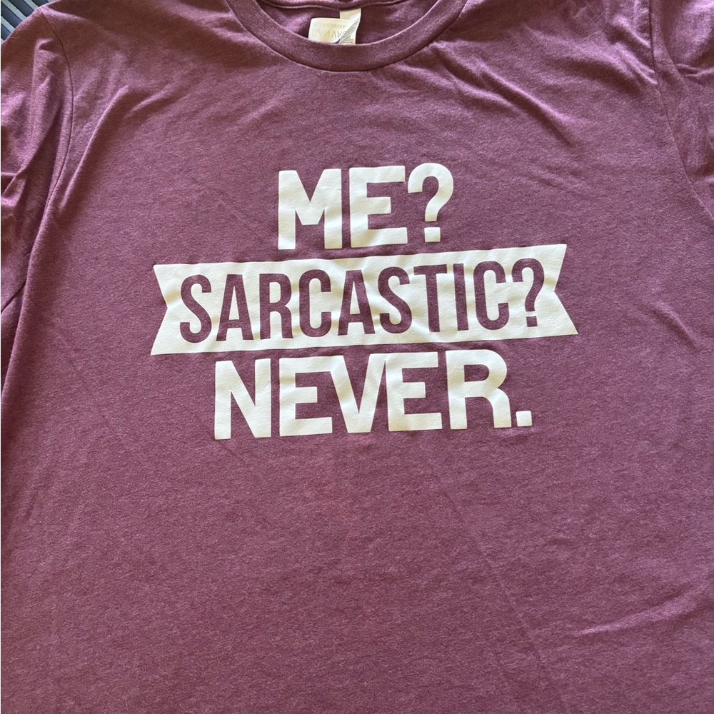 Sanctuary Plum Crewneck Tee with White Labeling